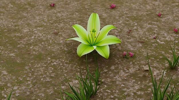 Beauty garden lily with white petals close up