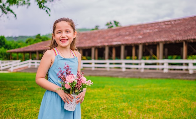 Beauty girl in the farm