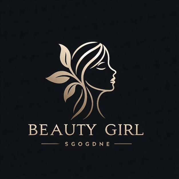 Photo beauty girl logo on black background