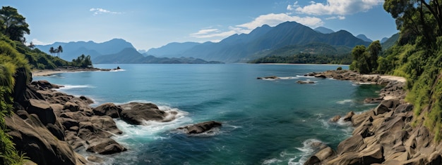 the beauty of lake an mountain