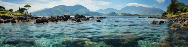 the beauty of lake an mountain