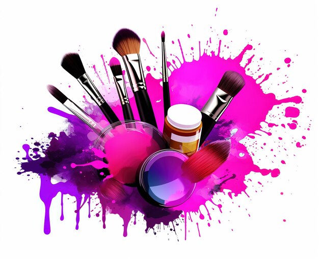 Beauty makeup products illustration