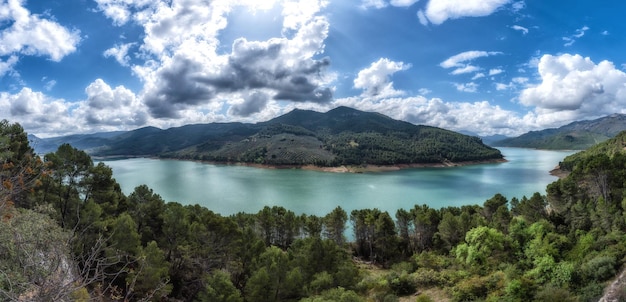 The beauty of nature blending sky water and vegetation