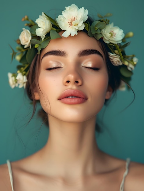 Beauty and nature combined Studio shot of a beautiful young woman wearing