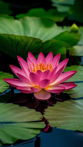 Beauty in nature lotus water lily elegance generated by