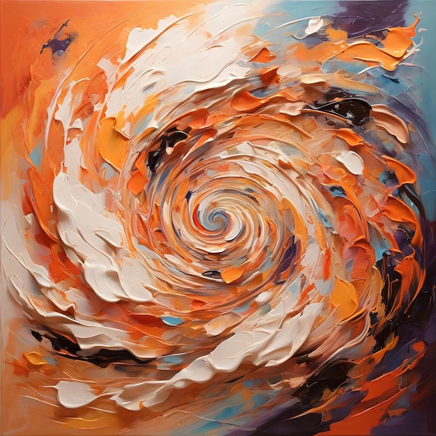 beauty of an oil painting against a vivid orange background