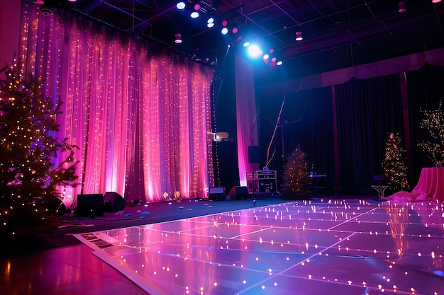 Photo beauty pageant venue setup glamorous event preparation