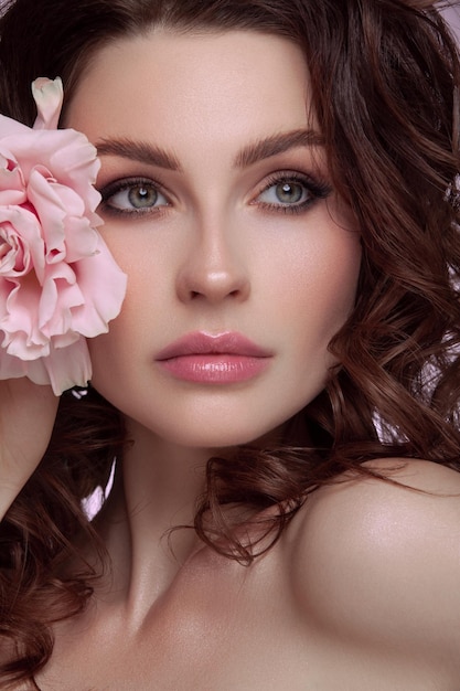 Beauty portrait of model with natural makeup