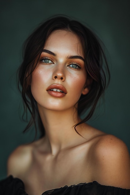 Beauty portrait of young woman with perfect skin and natural makeup