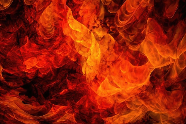 Beauty and power of flames in vibrant colors generative ai