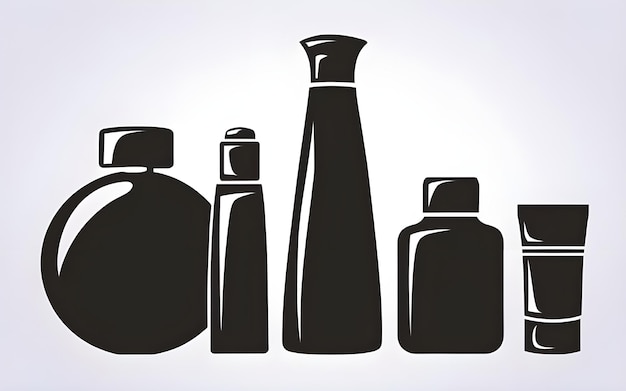 Beauty Product Silhouette Bottles Vector Collection