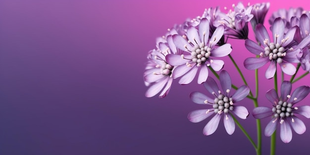 Beauty purple flower garden decoration copy space blurred background Generative AI