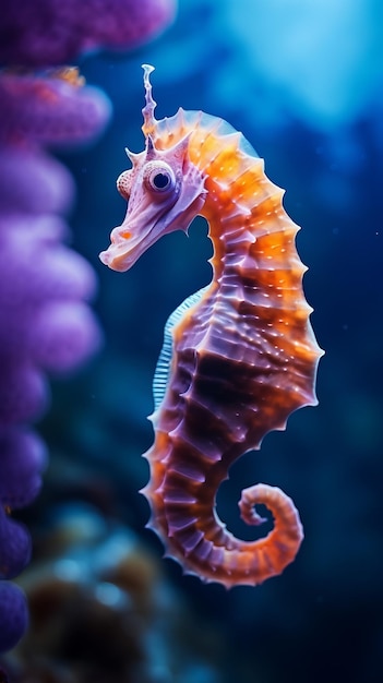 The Beauty of a Purple Seahorse