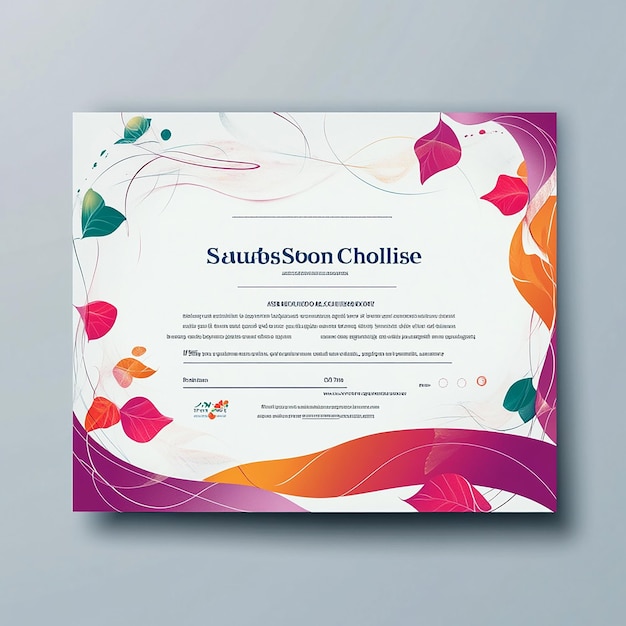 Photo beauty school certificate modern design template