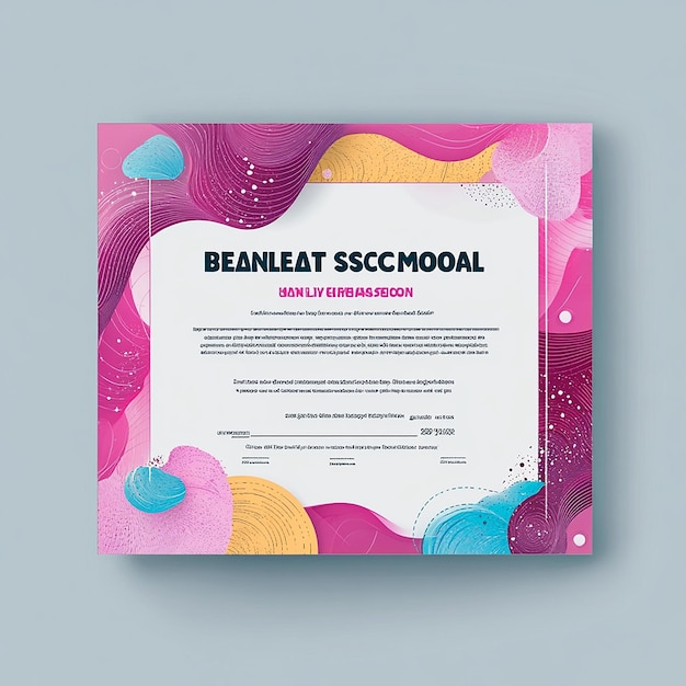 Photo beauty school certificate modern design template