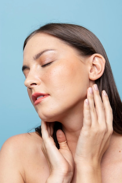 Beauty shot of a young woman&#39;s face