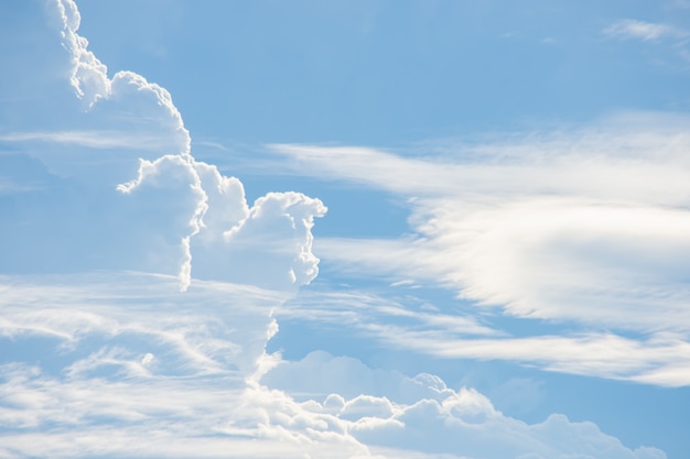 The beauty of the sky with clouds and the sun.