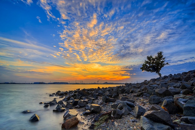 Beauty sunset in  beach  Batam Island