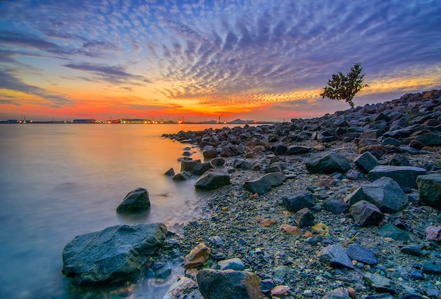 Beauty sunset in  beach  Batam Island