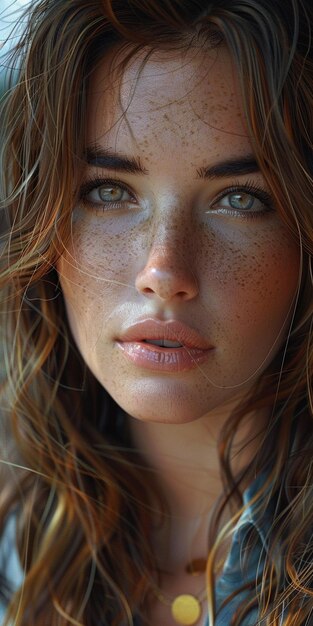 the beauty of a woman with freckles