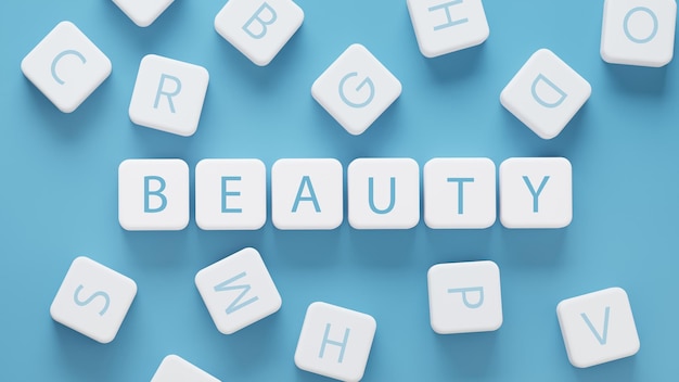 BEAUTY word concept on 3D cube