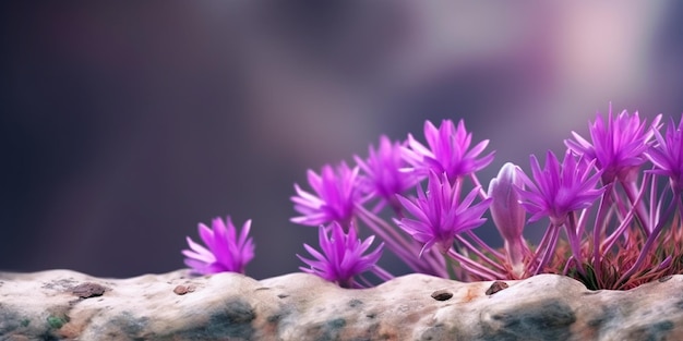 Beauty xerophyllum flower garden decoration copy space blurred background Generative AI