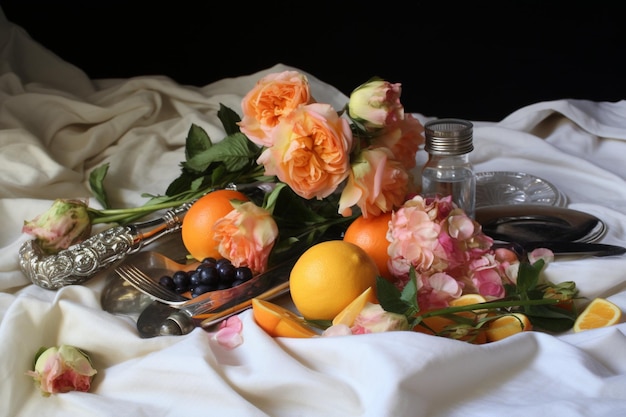 Bed arrangements still life