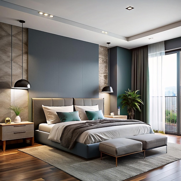 bed room interior modern style