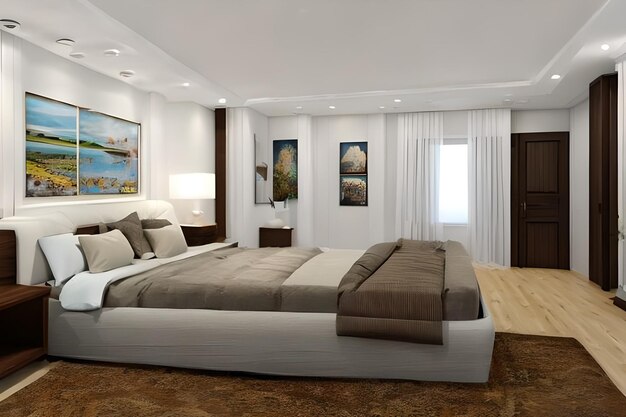 Bed room for a newly couple married paintings on wall above bed artistic walls