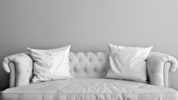 Photo a bed with white pillows and a white headboard with a white headboard