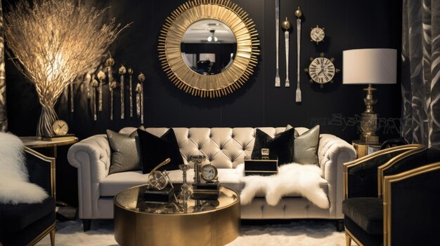 Photo bedroom decor home interior design art deco glam style