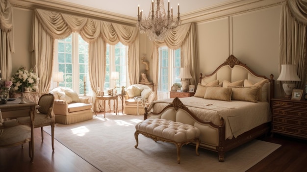 Bedroom decor home interior design Traditional Classic style