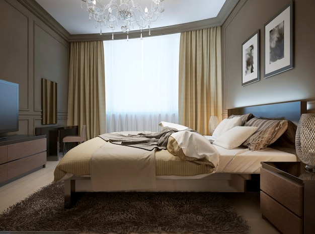 Bedroom interior in modern style