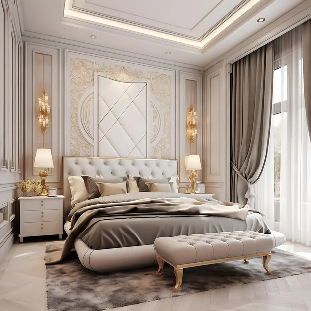 Bedroom luxury decorative design interior