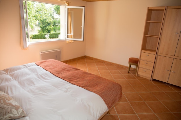 Bedroom on a modern house simple and spacious