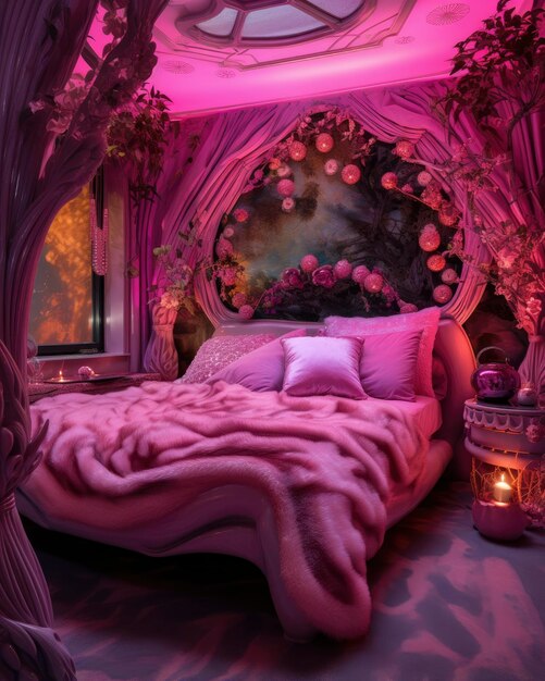 Photo a bedroom of pink decor and decor from pinkypinkdandy in the style