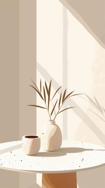 Bedroom table aesthetic furniture plant art