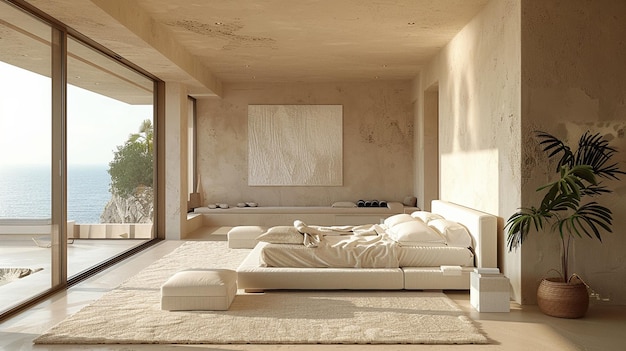 a bedroom with a bed and a window that has a view of the outside