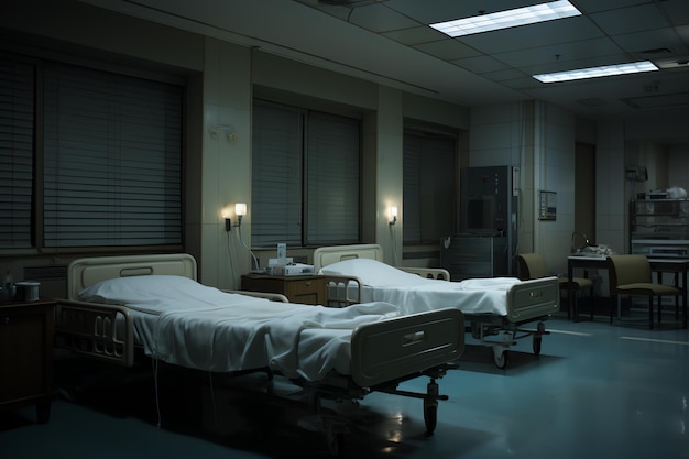 Beds in medical room