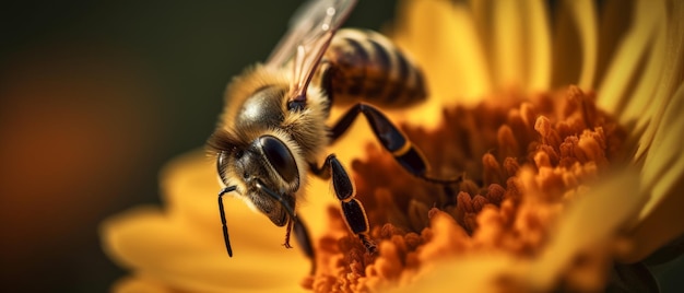 Bee on a flower Generative AI