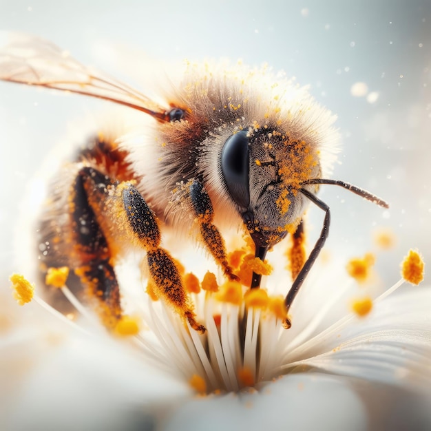 A bee and flower for your poster and social media banner