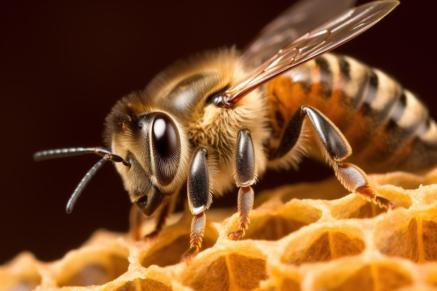 A bee on a honeycomb with the word bee on it