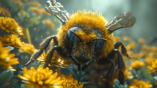 a bee is sitting on a flower and it is a bee