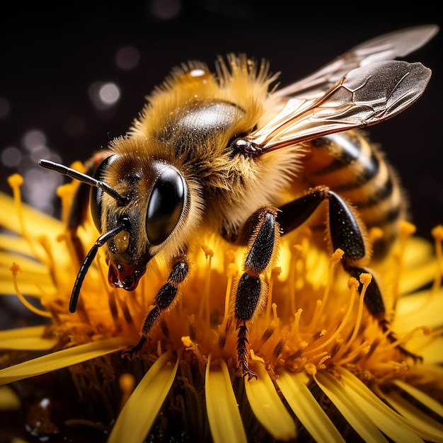 A bee pollinating a flower