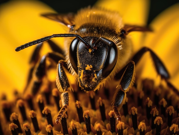 A bee on a sunflower