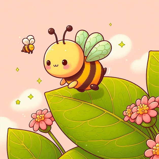 a bee with a bee on the back of it