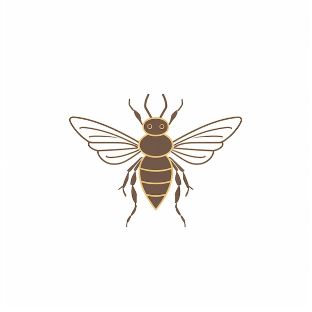 A bee with a brown and brown design on it