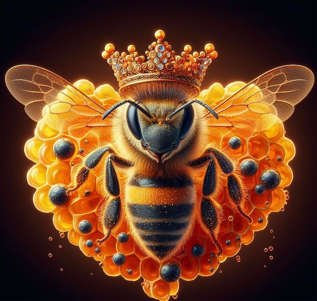 a bee with a crown on it that says bee