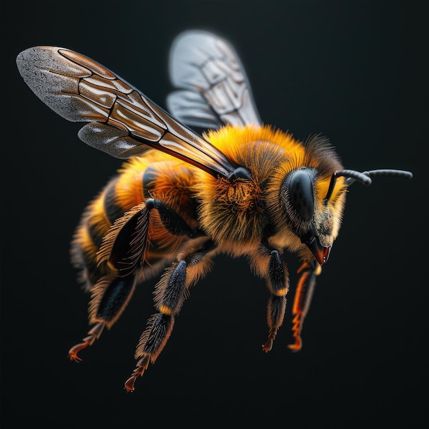 a bee with a head of a shield on it