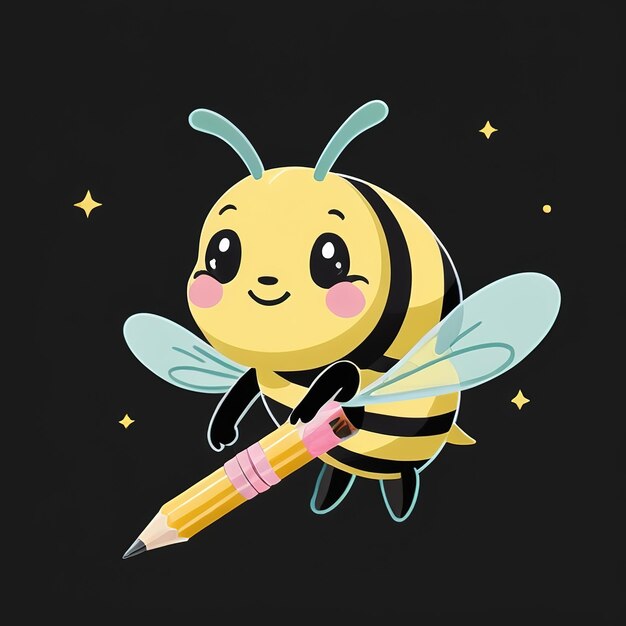 Photo a bee with a pencil that says quot bee quot on it